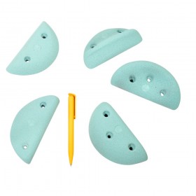 5 prises d'escalade en demi cercle et avec reglette