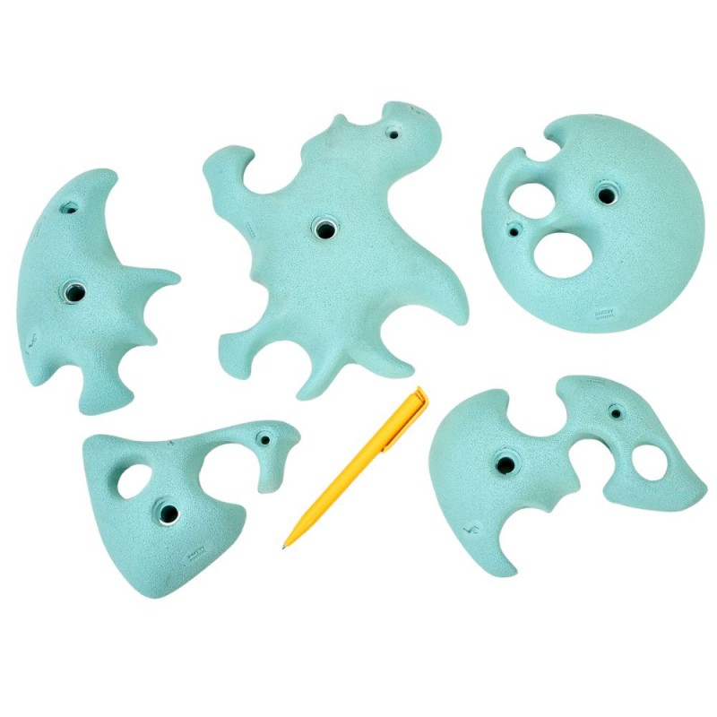 set de 5 prises d'escalade type calcaire