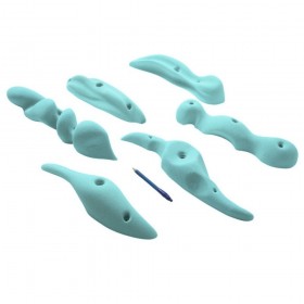 cinq colonnettes en polyester pour la grimpe