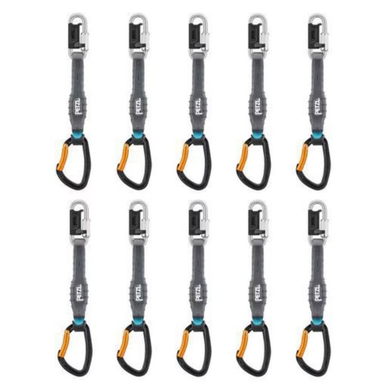 Lot de 10 dégaines Petzl 17 cm pour mur d’escalade