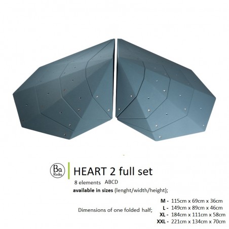 gros volume d'escalade à assembler en forme de coeur